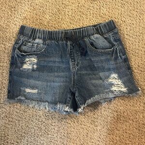 YMI Blue Distressed Jean Shorts Elastic Waistband